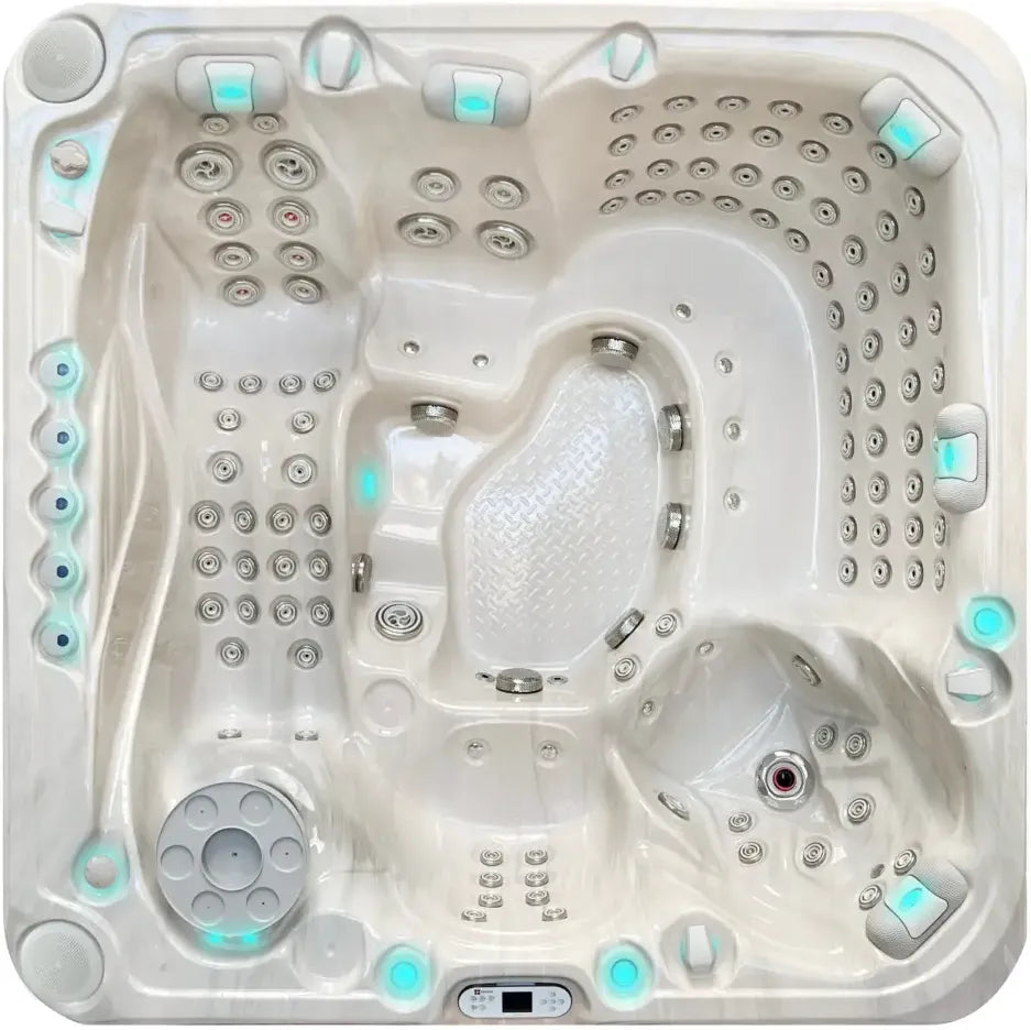 PassionSpa Exhilarate Mighty Wave Spabad i beige med blå LED och jetmunstycken